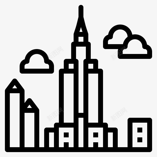 帝国舞台建筑美国纽约州图标svg_新图网 https://ixintu.com 地标 帝国 建筑 纽约州 美国 舞台 轮廓