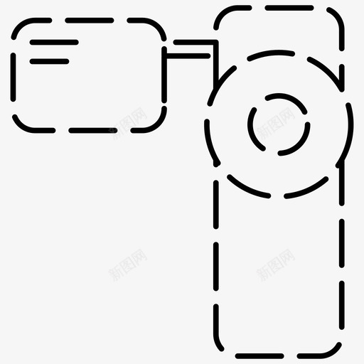 摄像机录音录像图标svg_新图网 https://ixintu.com 图标 录像 录音 摄像机 电子设备 虚线
