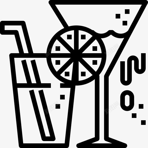 鸡尾酒酒精饮料果汁图标svg_新图网 https://ixintu.com 果汁 甜味 菜单 酒精 饮料 鸡尾酒