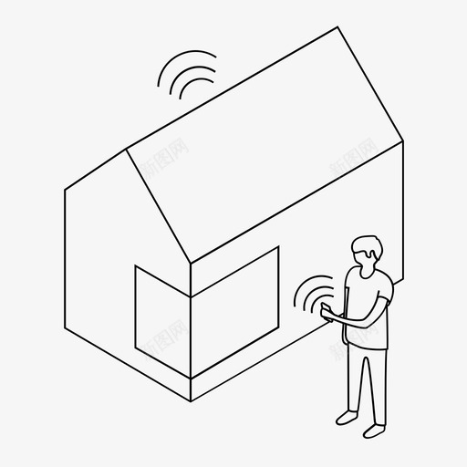 住宅人远程管理图标svg_新图网 https://ixintu.com 住宅 技术 智能 远程管理
