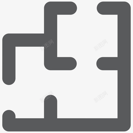 户型svg_新图网 https://ixintu.com 户型 线性 扁平 简约 单色 圆润