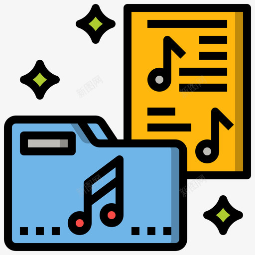 音乐文件夹音乐81线性颜色图标svg_新图网 https://ixintu.com 文件夹 线性 音乐 颜色