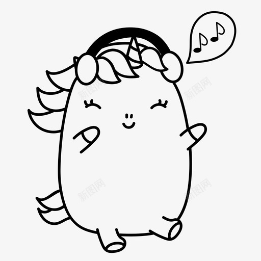 独角兽音乐可爱卡瓦伊图标svg_新图网 https://ixintu.com 卡瓦 可爱 套装 独角 音乐