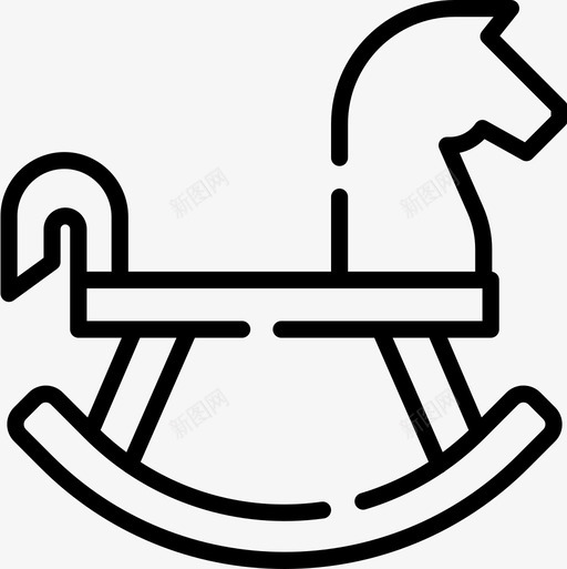 摇摆马儿童玩具21直线型图标svg_新图网 https://ixintu.com 儿童玩具 摇摆 直线 线型