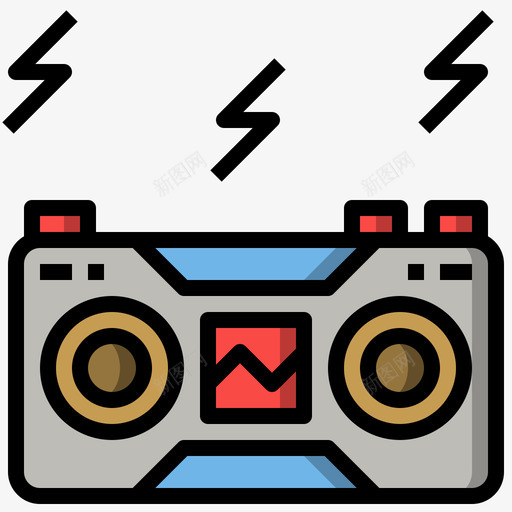 Boombox音乐81线性颜色图标svg_新图网 https://ixintu.com Boombox 线性颜色 音乐81