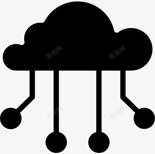 云计算通信网络4填充图标svg_新图网 https://ixintu.com 云计算 填充 通信网络4