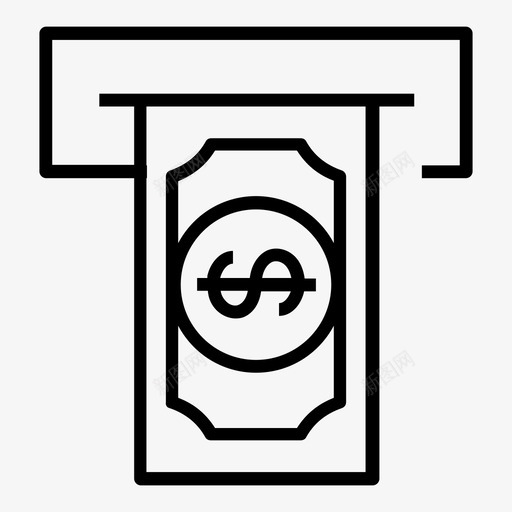 atm现金机器图标svg_新图网 https://ixintu.com atm 取款 图标 机器 现金 线路 金融