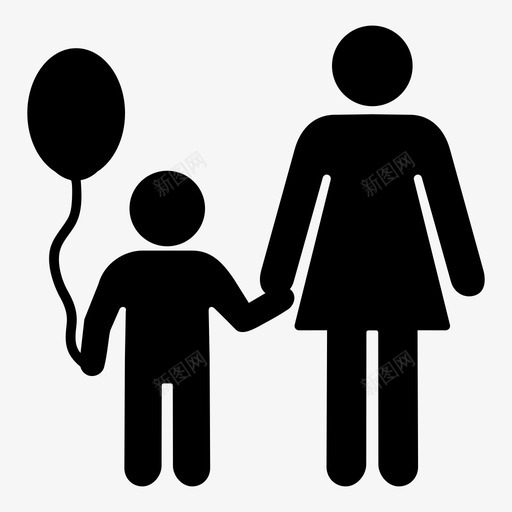 家庭孩子母亲图标svg_新图网 https://ixintu.com 与人 孩子 家庭 母亲 签名