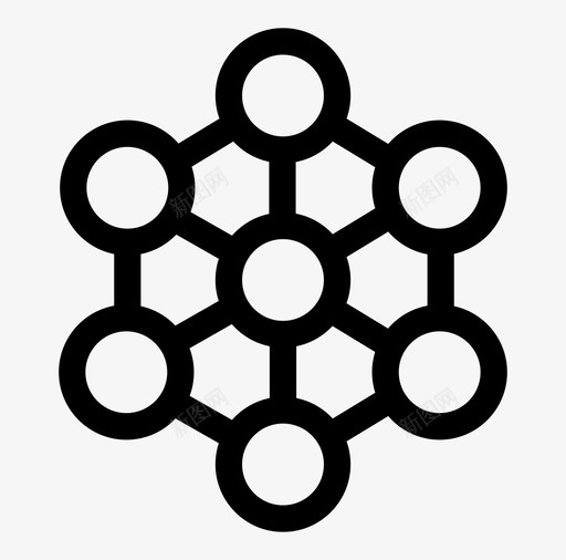 立方体圆几何图标svg_新图网 https://ixintu.com 几何 图形 形状 空心 立方体 网络