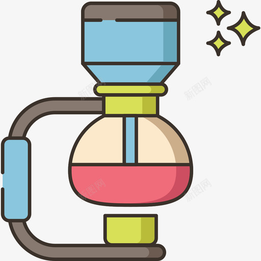 虹吸管咖啡62线性颜色图标svg_新图网 https://ixintu.com 咖啡 线性 虹吸管 颜色