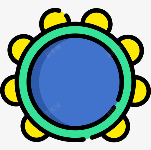 手鼓巴西狂欢节13线性颜色图标svg_新图网 https://ixintu.com 巴西 手鼓 狂欢节 线性 颜色