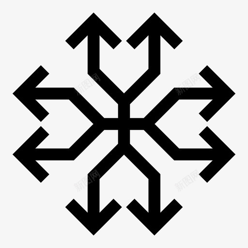 分割箭头弯曲图标svg_新图网 https://ixintu.com 分割 弯曲 方向 渗透 箭头