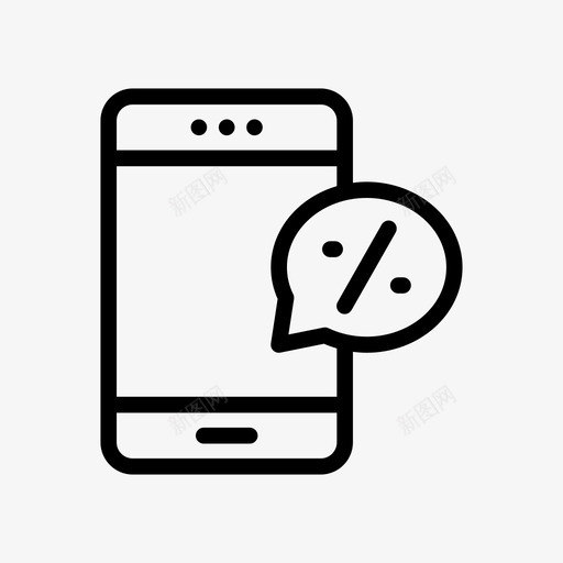 折扣泡沫移动优惠图标svg_新图网 https://ixintu.com 优惠 折扣泡沫 移动 购物线路和字形 销售