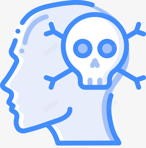 死亡人类思维41蓝色图标svg_新图网 https://ixintu.com 人类 思维 死亡 蓝色