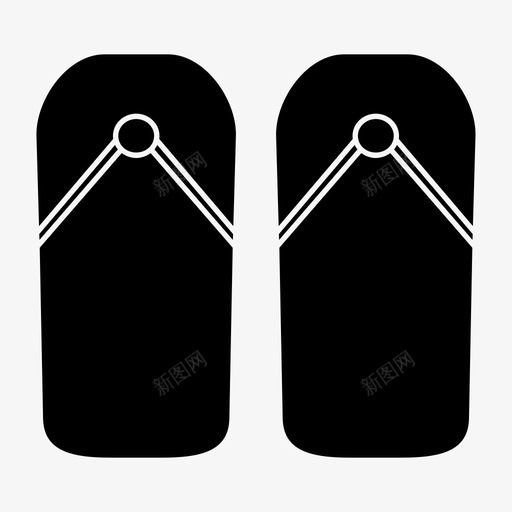 拖鞋鞋类凉鞋图标svg_新图网 https://ixintu.com 凉鞋 度假 拖鞋 袜子 鞋类