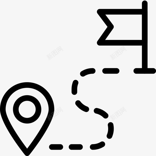 路线导航19直线图标svg_新图网 https://ixintu.com 导航 直线 路线