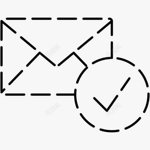安全电子邮件信件安全消息图标svg_新图网 https://ixintu.com 信件 基本 安全 消息 用户界面 电子邮件 虚线