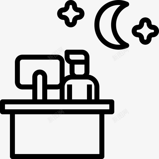 办公之夜商务加班图标svg_新图网 https://ixintu.com 之夜 办公 加班 商务 管理 轮班