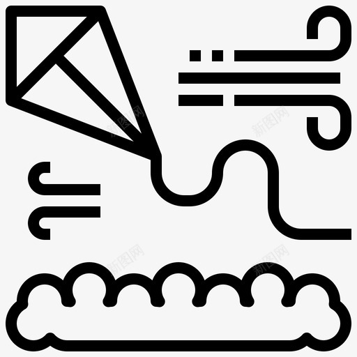 风筝自由时间20直线型图标svg_新图网 https://ixintu.com 时间 直线 线型 自由 风筝