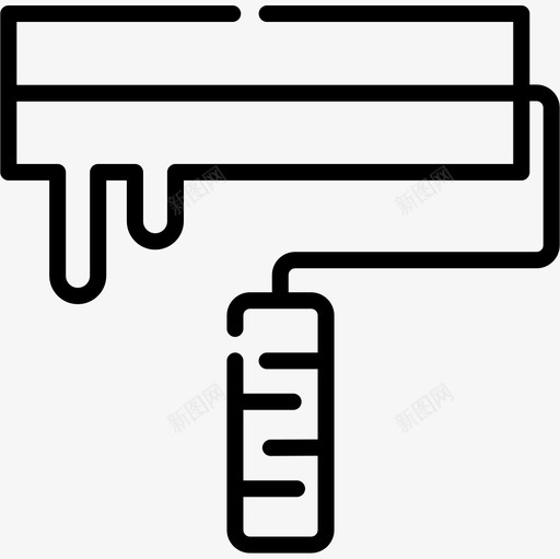 油漆辊印刷26线性图标svg_新图网 https://ixintu.com 印刷 油漆 线性
