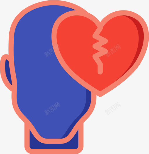 心碎人心42线条色彩图标svg_新图网 https://ixintu.com 人心42 心碎 线条色彩