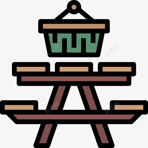 休息区花园工具7线性颜色图标svg_新图网 https://ixintu.com 休息区 线性颜色 花园工具7