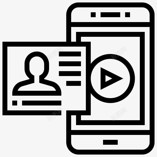 视频媒体课程知识图标svg_新图网 https://ixintu.com 在线教育 媒体 学习 知识 视频 课程