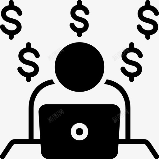 赚钱流通便利图标svg_新图网 https://ixintu.com 便利 流通 电脑 笔记本 赚钱