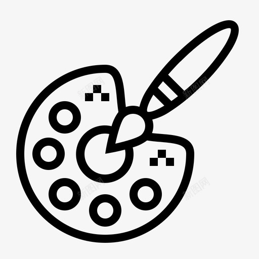 调色板艺术色彩图标svg_新图网 https://ixintu.com 教育 画笔 色彩 艺术 调色板 颜料
