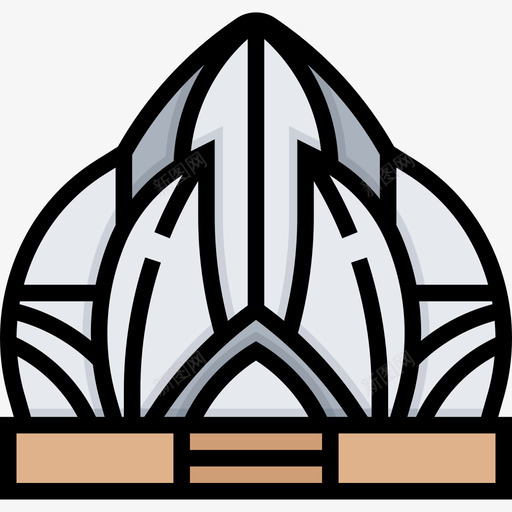 莲花寺印度10线形颜色图标svg_新图网 https://ixintu.com 印度10 线形颜色 莲花寺