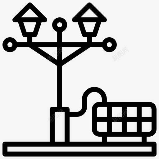 路灯可持续能源26线性图标svg_新图网 https://ixintu.com 可持续能源26 线性 路灯