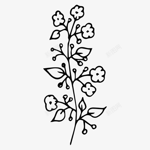 植物树枝花图标svg_新图网 https://ixintu.com 叶子 春天 树枝 植物