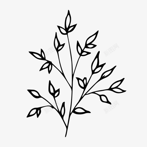 植物树枝叶子图标svg_新图网 https://ixintu.com 叶子 春天 树枝 植物 自然