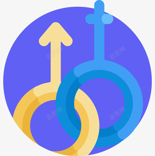 男性和女性性别认同扁平图标svg_新图网 https://ixintu.com 性别认同 扁平 男性和女性