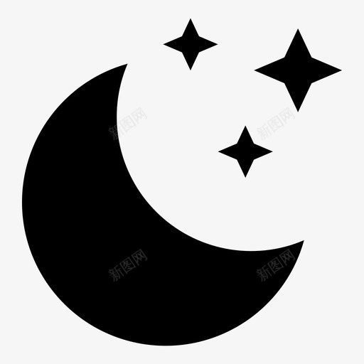 新月天文月亮图标svg_新图网 https://ixintu.com 主视图 信息 夜晚 天文 新月 月亮 标签 睡眠 警告 设置 链接