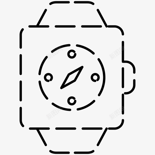 指南针应用程序方向智能手表图标svg_新图网 https://ixintu.com 指南针应用程序 方向 智能手表 智能手表虚线图标