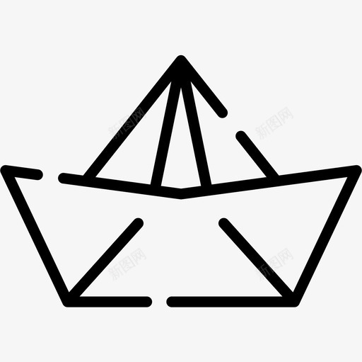 纸船儿童玩具21线性图标svg_新图网 https://ixintu.com 儿童玩具21 纸船 线性