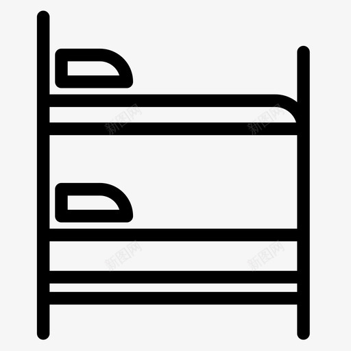 131号酒店的双层床轮廓图标svg_新图网 https://ixintu.com 131号酒店的双层床 轮廓
