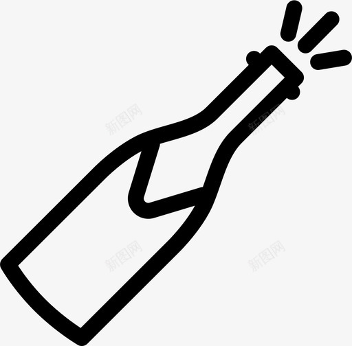 香槟酒瓶庆祝图标svg_新图网 https://ixintu.com 庆祝 祝贺 聚会 酒瓶 饮料 香槟
