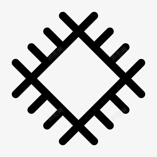 装饰地毯民间艺术图标svg_新图网 https://ixintu.com 地毯 室内设计 民间艺术 直线带圆帽 装饰
