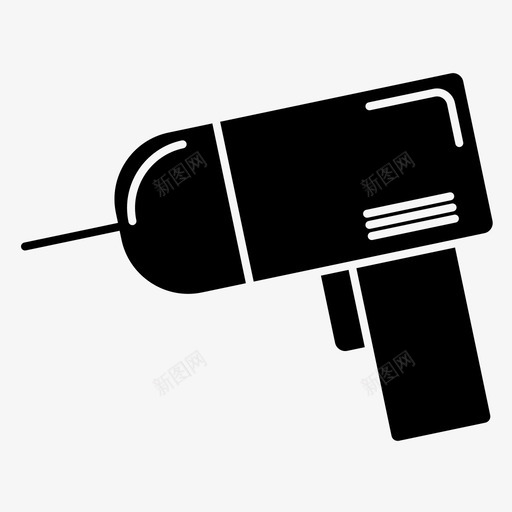 建筑钻头钻工图标svg_新图网 https://ixintu.com 字形 实心 建筑 电钻 钻头 钻工 锤子