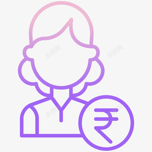 女性企业管理49岁轮廓渐变图标svg_新图网 https://ixintu.com 企业管理49岁 女性 轮廓渐变