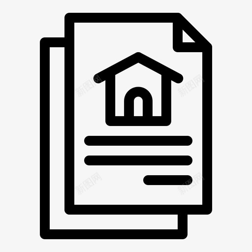 文件房屋施工线图标svg_新图网 https://ixintu.com 房屋 文件 施工