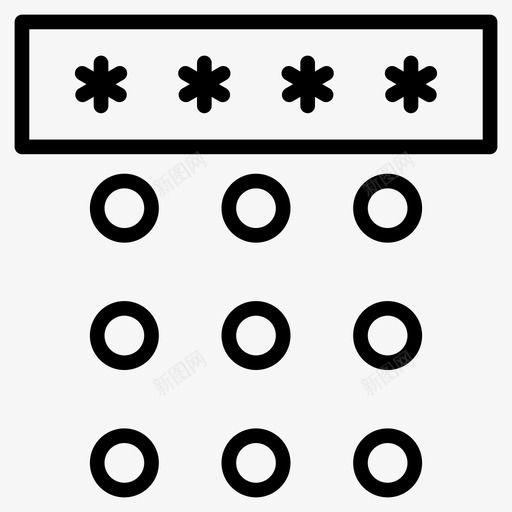 密码键盘锁图标svg_新图网 https://ixintu.com 64像素 互联网 保护 安全 安全线 密码 标志 标志符 符号 键盘