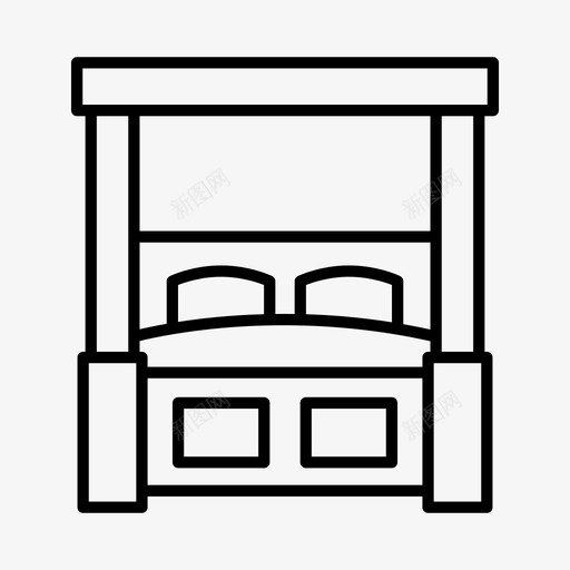 四柱床古董传家宝图标svg_新图网 https://ixintu.com 传家宝 古董 四柱 复古 文艺复兴 老式