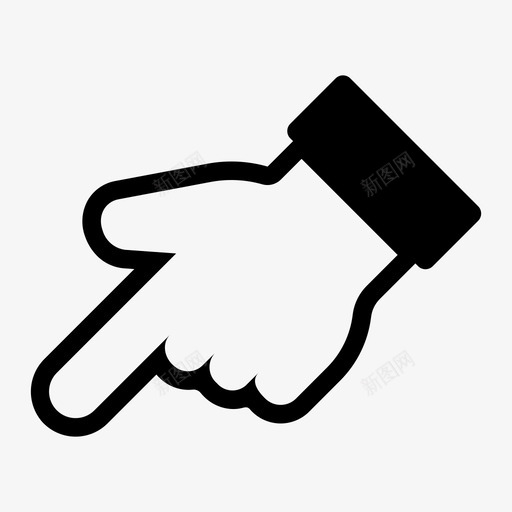 左下角方向手指图标svg_新图网 https://ixintu.com 学生 左下角 手势 手指 教育 方向