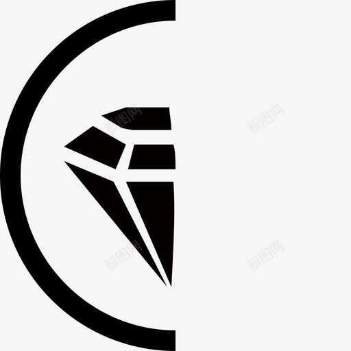 钻石(一半)-01svg_新图网 https://ixintu.com 钻石(一半)-01