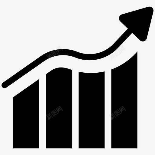 增长图条形图业务分析图标svg_新图网 https://ixintu.com 业务分析 业务增长 图表展示 增长图 投资 条形图 现金流字形图标 财务 资金