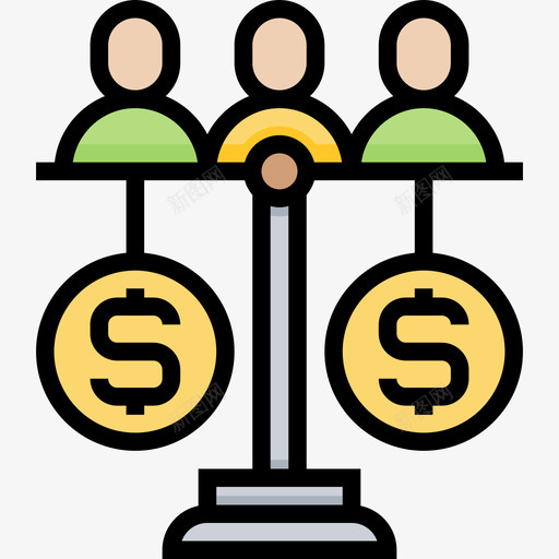 股权众筹6线性颜色图标svg_新图网 https://ixintu.com 众筹 线性 股权 颜色