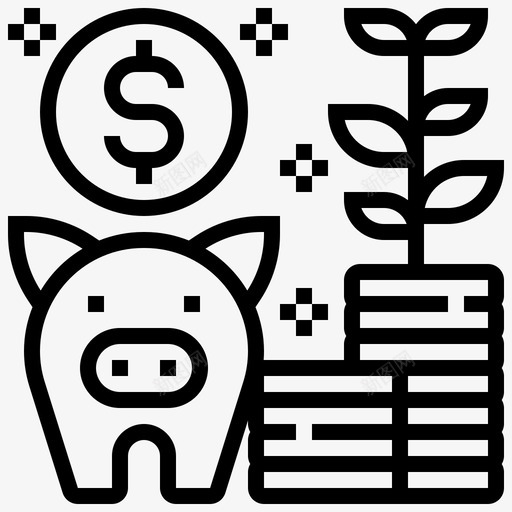 存款收入增长图标svg_新图网 https://ixintu.com 保险 储蓄 增长 存款 收入 额度